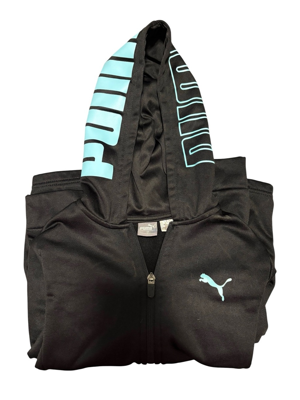 Puma Unisex Kids Black Hoodie Size 7